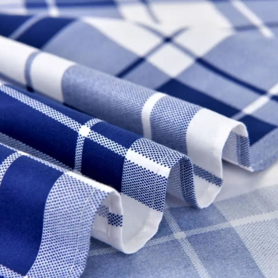 双人床床单单件床单床笠格子床单,学生宿舍职工宿舍,蓝绿格床单,蓝