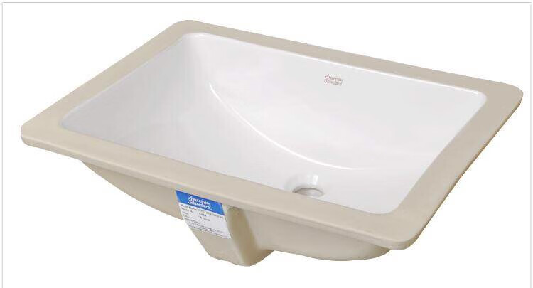 美标台下盆嵌入式椭圆形方形台下盆洗脸盆陶瓷盆面盆cp04400470龙头