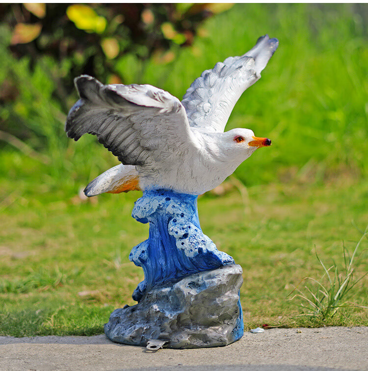 纳知轩仿真海鸥雕塑摆件海鸟模型景观喷泉水池假鸟装饰造型公园林大