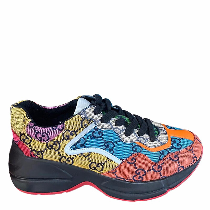 gucci古驰女士新款老爹鞋经典绿红绿装饰ch拼色365