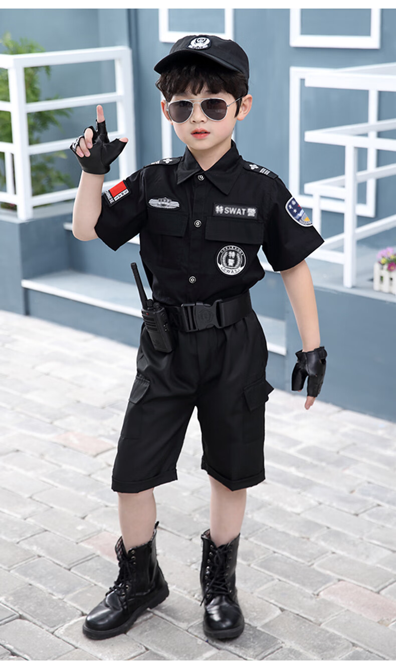 儿童迷彩服夏天特军人衣服套装警官服特种兵全套装备演出服夏季男