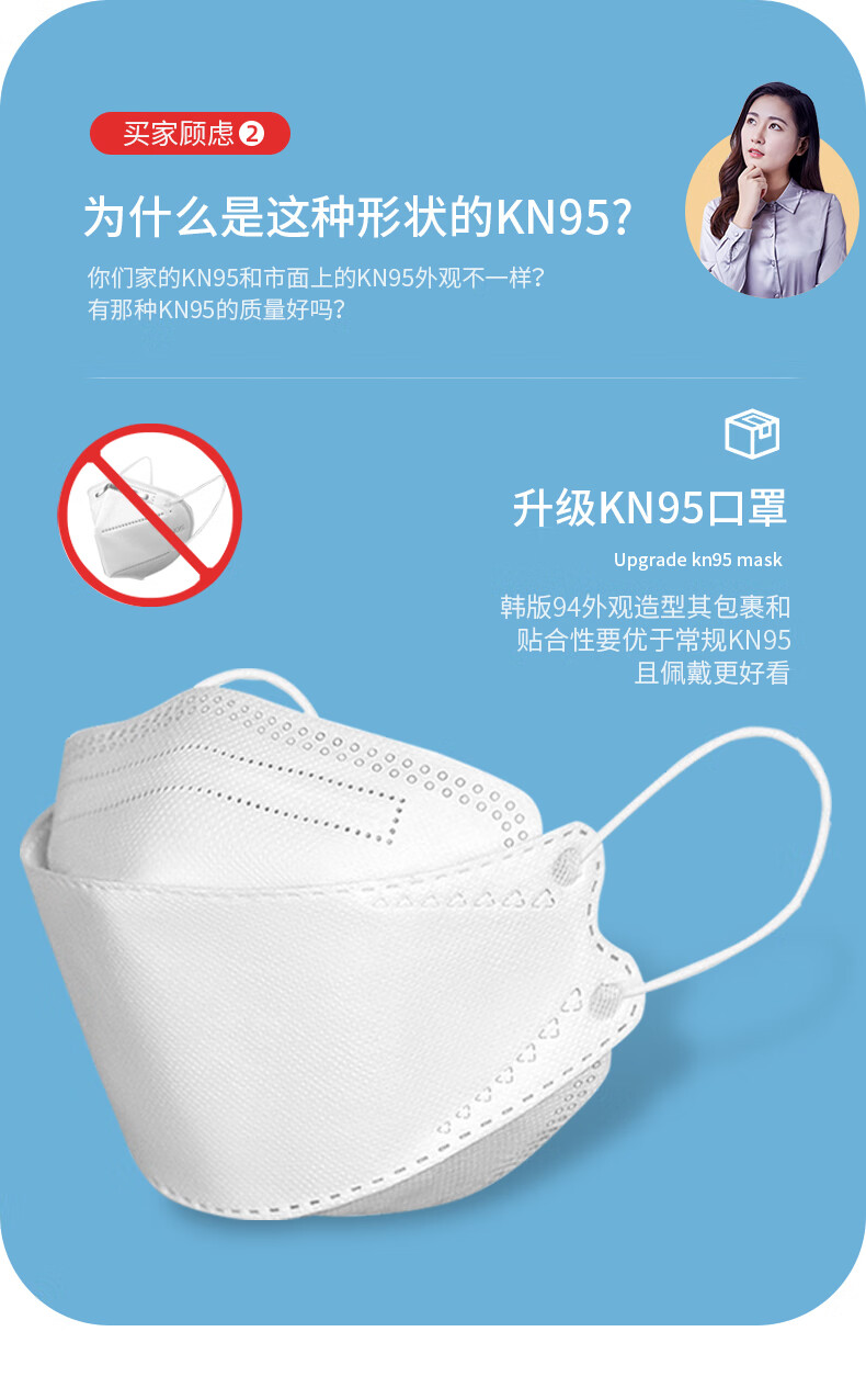 kn95口罩柳叶型一次性韩国95立体鱼嘴n95口罩女神时尚独立包装透气10