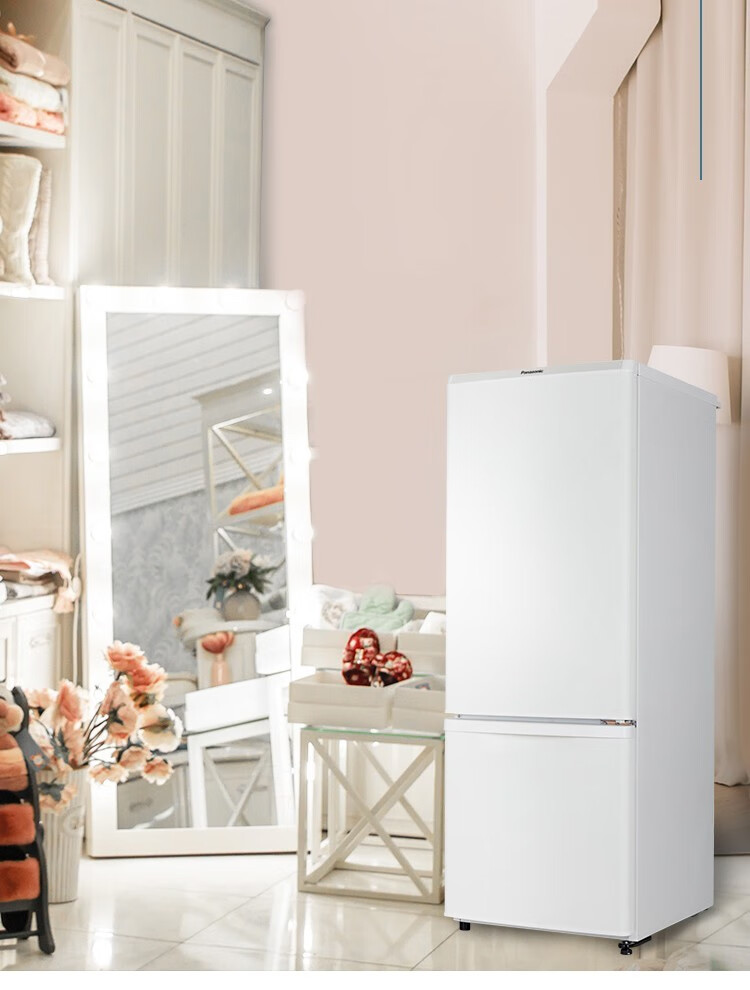 松下panasonic两门冰箱168升上下门化妆品迷你mini小电冰箱风冷复古风