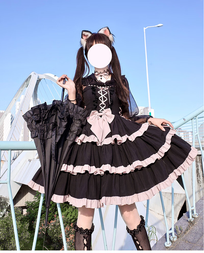 lolita连衣裙日常洋装连衣裙公主裙春秋打歌服洛丽塔洋装辣妹连衣裙