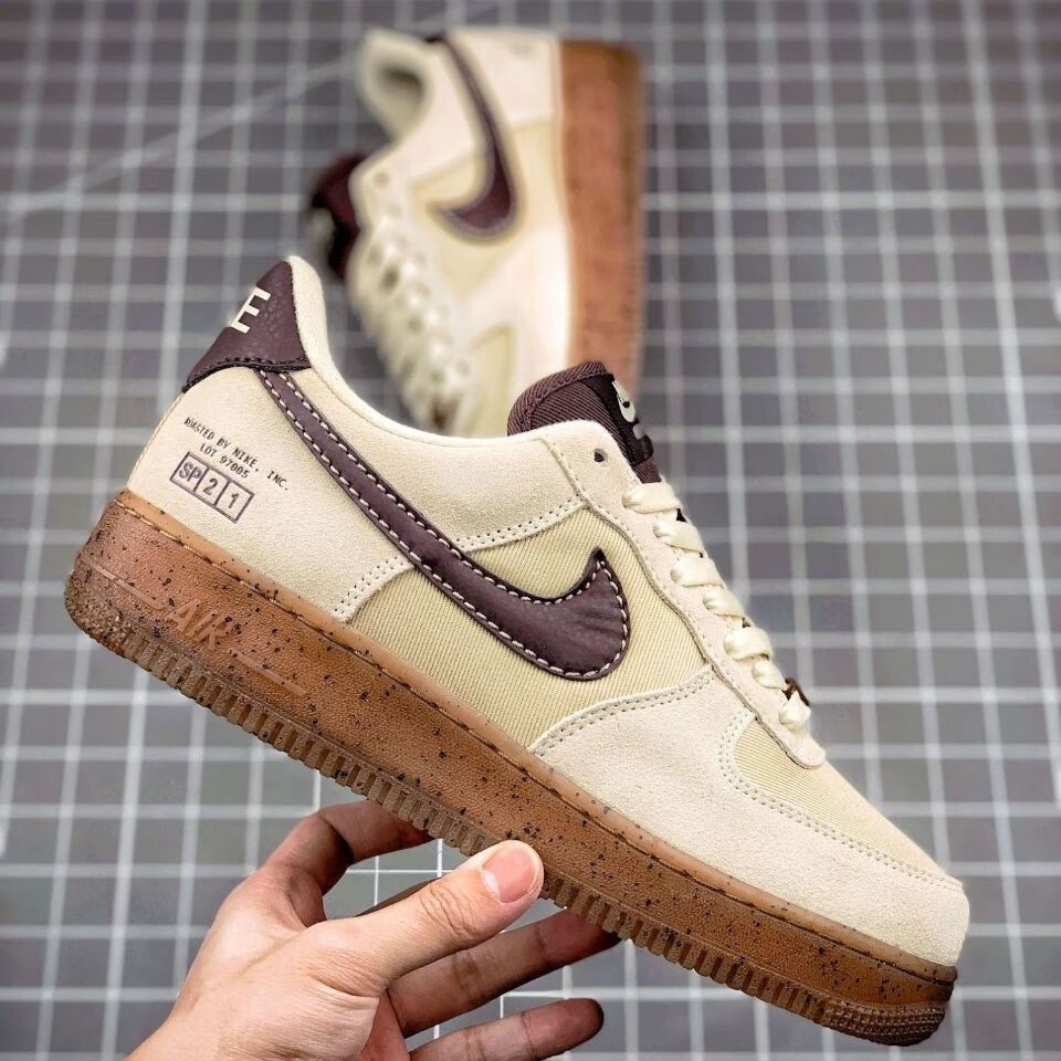 air force 1浅棕色咖啡空军一号男女休闲运动板鞋 咖啡色 38【图片