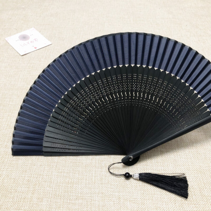 7寸日式和风折扇纯色真丝竹扇礼品扇男女夏季扇子 夏季折叠扇 无邪-绛