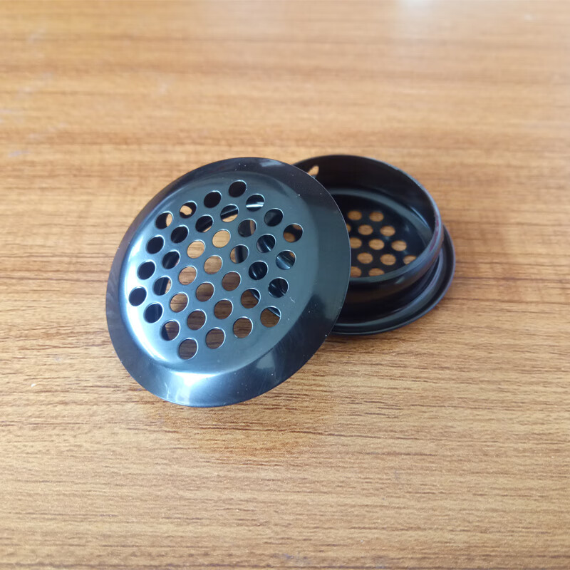 不锈钢黑色透气孔装饰盖橱柜鞋柜衣柜排气网散热圆形家具五金53mm