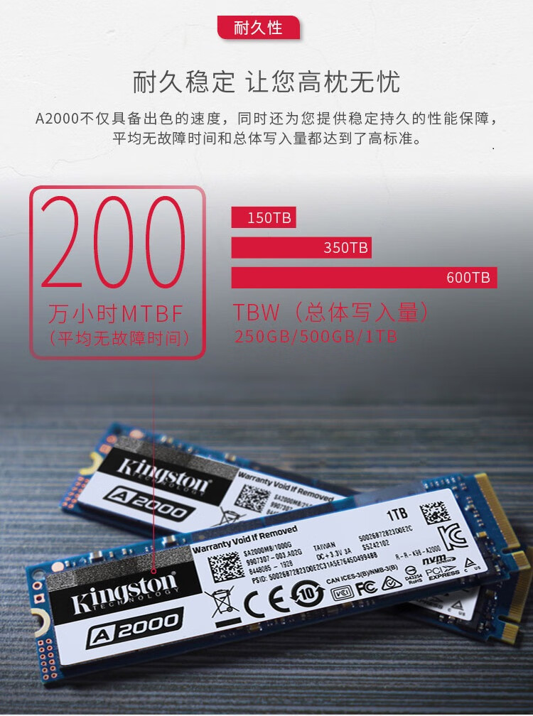 官方旗艦金士頓通用nv1a2000500g1t2t臺式機m2pcie筆記本固態硬盤nvme