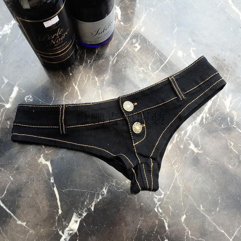 牛仔裤女生露臀超短裤很辣的热舞牛仔辣妹装小短裤性感紧身超低热裤