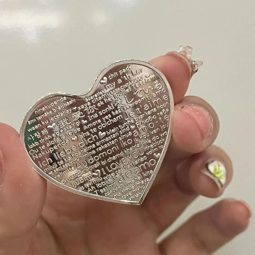 心形玫瑰纪念币佛山市中藏博物馆爱心玫瑰银币情人节礼物纪念品创意爱