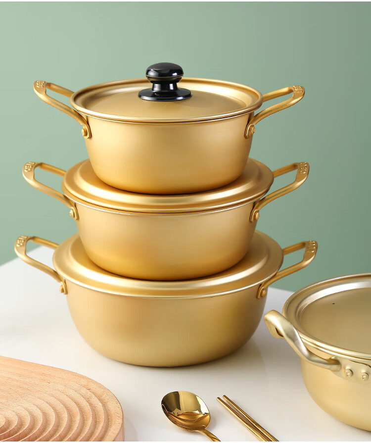 惢琪韩国泡面锅韩国泡面锅网红泡面锅韩式金色辛拉面锅家用小煮锅