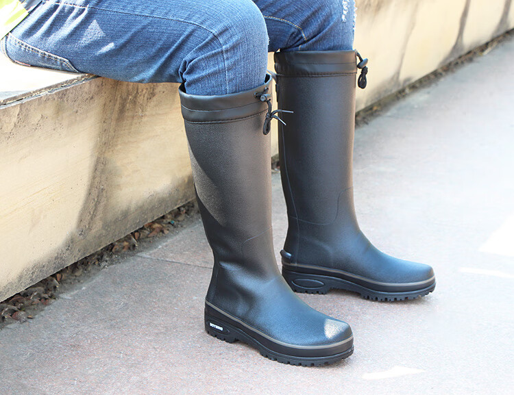 长筒雨靴长筒雨鞋超高筒男式简约水鞋防水防滑过膝钓鱼鞋天然橡胶舒适