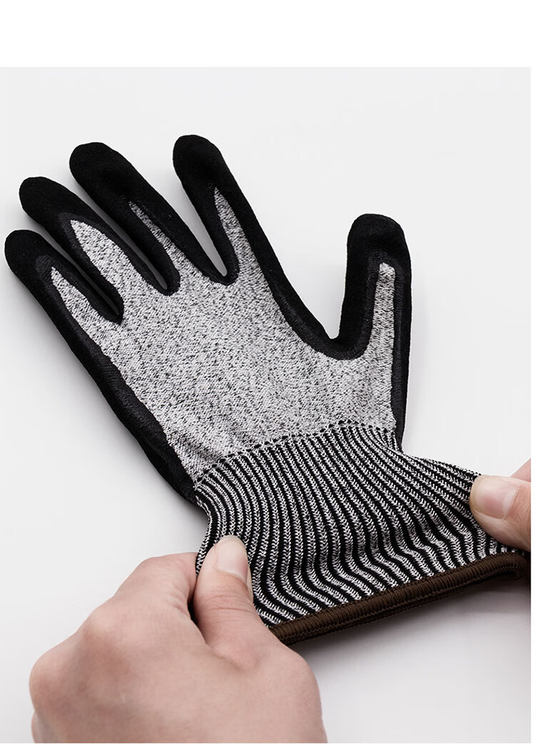 防切割手套防刺防滑防扎涂胶手套劳保耐磨工作厨房切菜杀鱼 l码