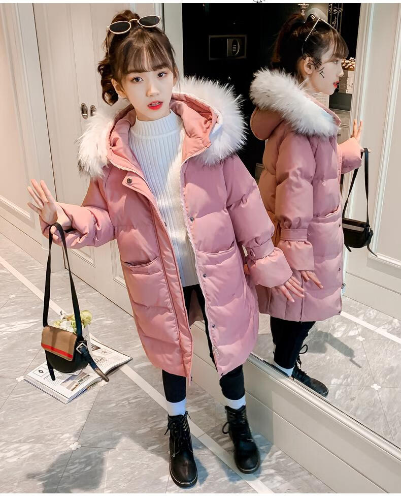 皮尔卡丹时尚新品女童迪尼服2022新款冬装外套大儿童服女孩冬季加厚中