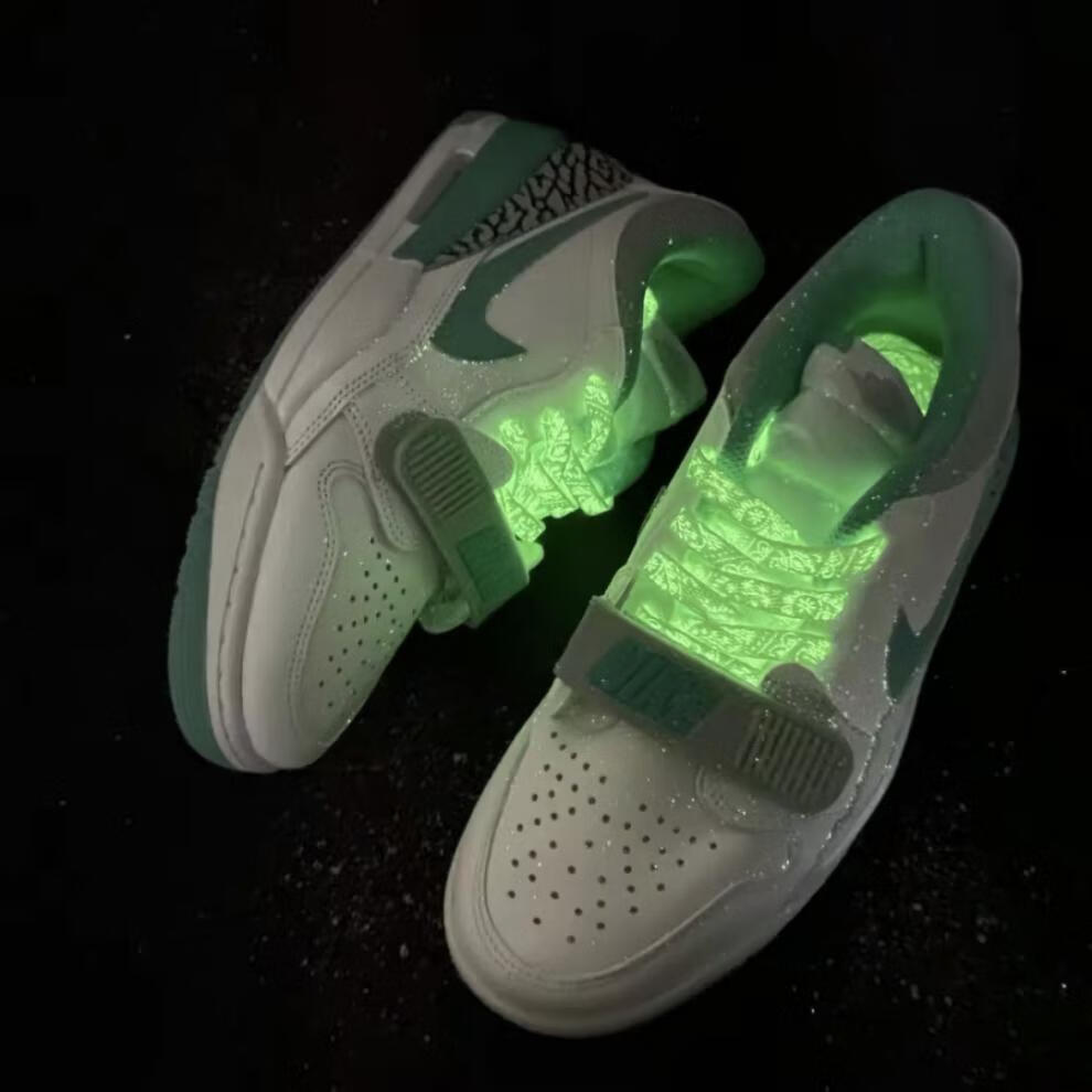 适配aj legacy 312 low white turquoise 白绿 小夜光鞋带 (反光)薄荷