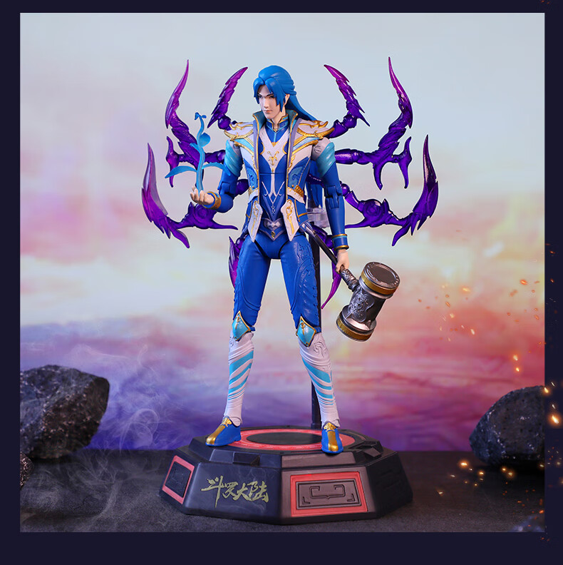 唐三手办八蛛魂骨斗罗大陆动画周边小舞可动发光模型公仔人偶唐三桌面