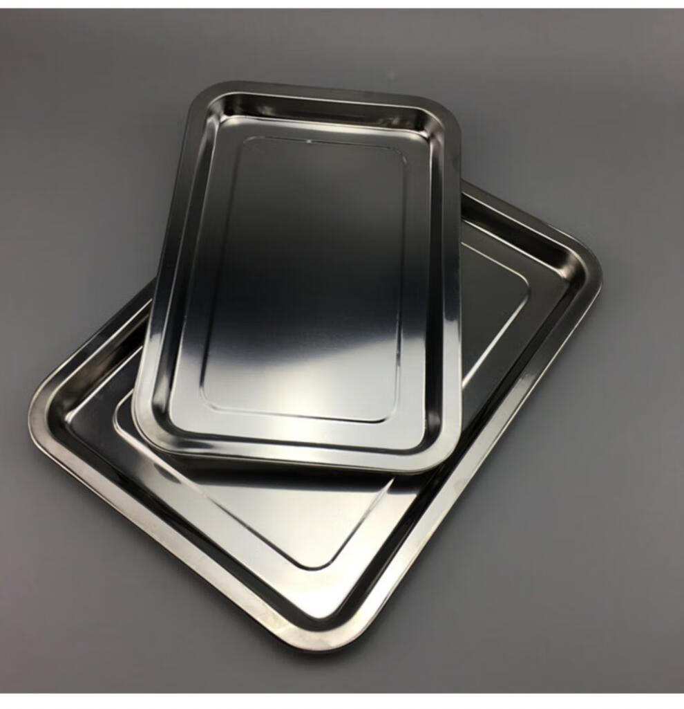 60navcon烧烤不锈钢方盘食物盘长方形食品盘托盘菜盘餐盘烧烤盘烧烤