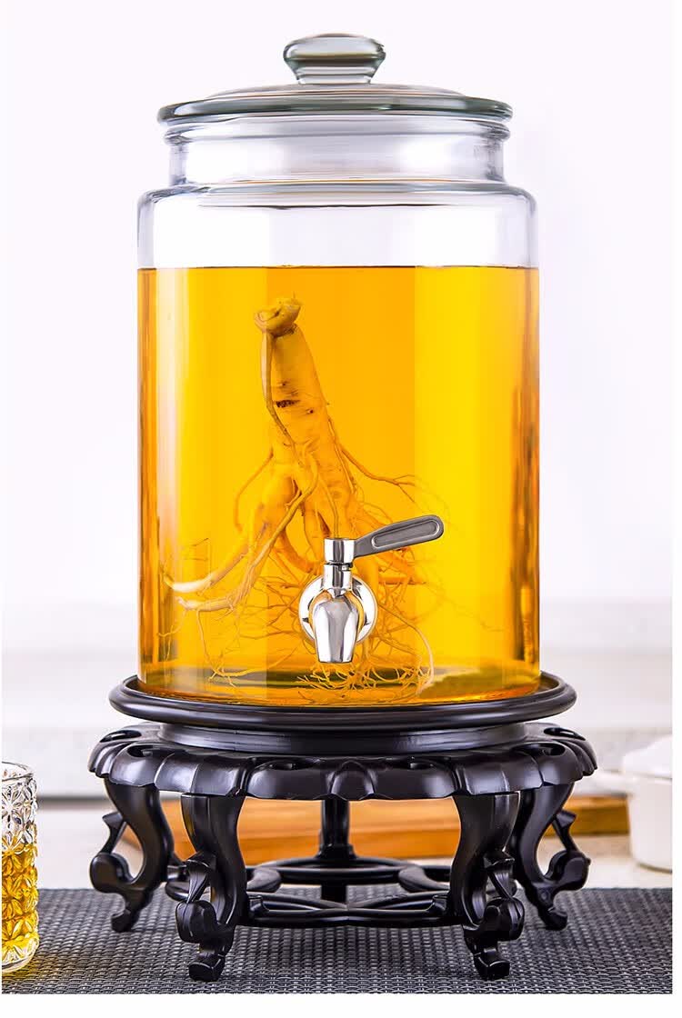 中式泡酒瓶玻璃瓶带龙头家用酒瓶酒坛子泡酒罐密封加厚厨房储物器皿