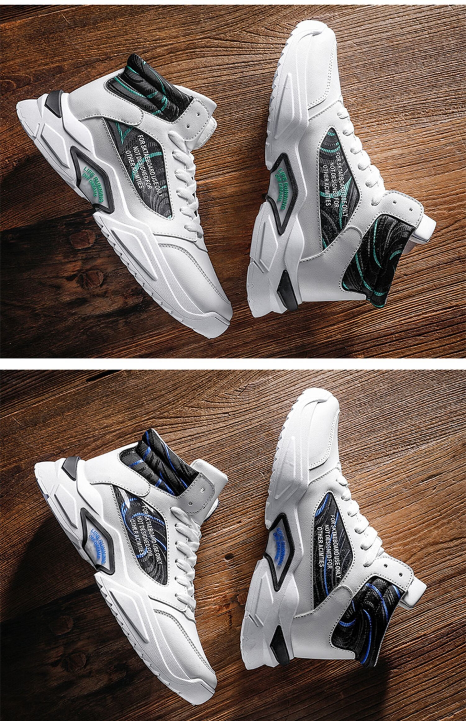 高帮男鞋秋冬季潮流中学生运动休闲ins潮鞋韩版内增高帅气小白鞋白红