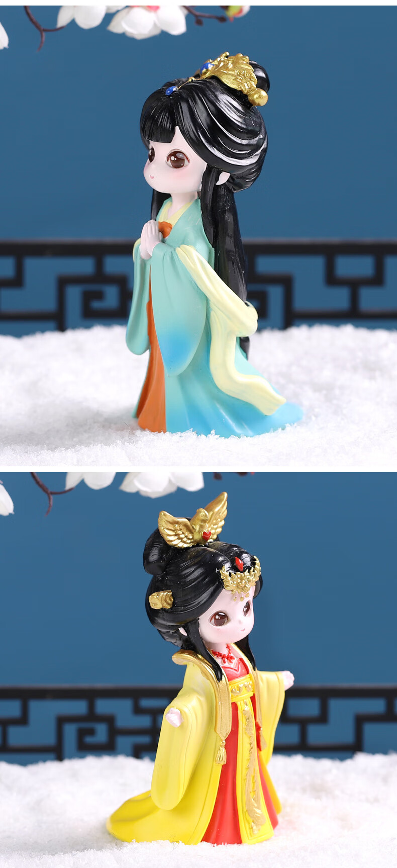 新款古风娃娃摆件国色天香盲盒网红国潮古风汉服少女桌面摆件可爱女孩