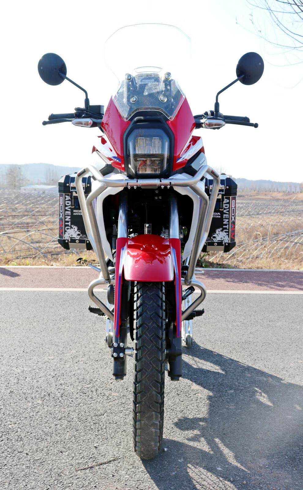 适配本田crf190l小非改装双三箱铝合金边箱尾箱护杠保险杠银色304