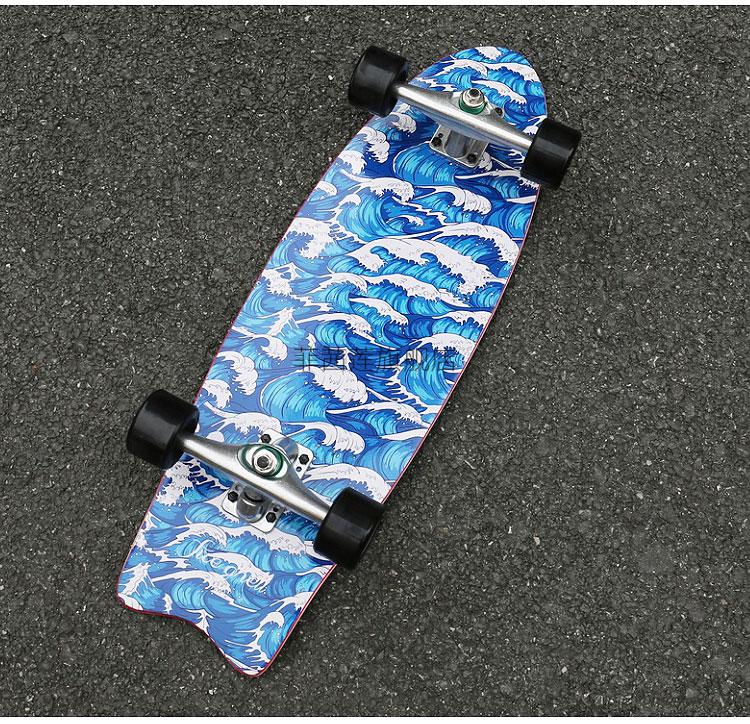 陆地冲浪板fs陆地冲浪板免蹬地滑板carver大鱼板泰国冲浪初学者男女鱼