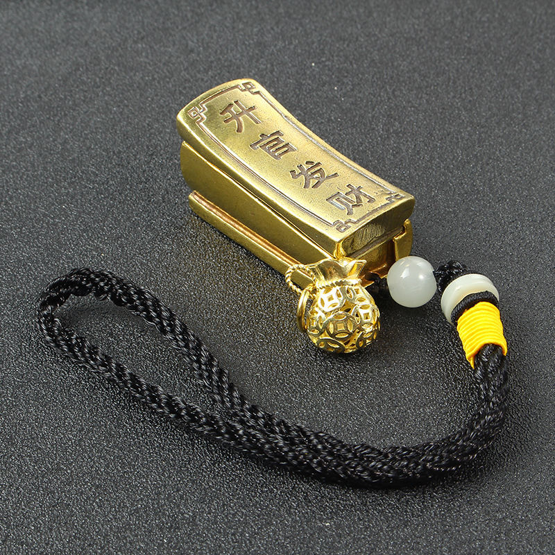 同款赐舍 棺材吊坠把玩件纯铜小棺材创意手工升官发财复古钥匙扣开运