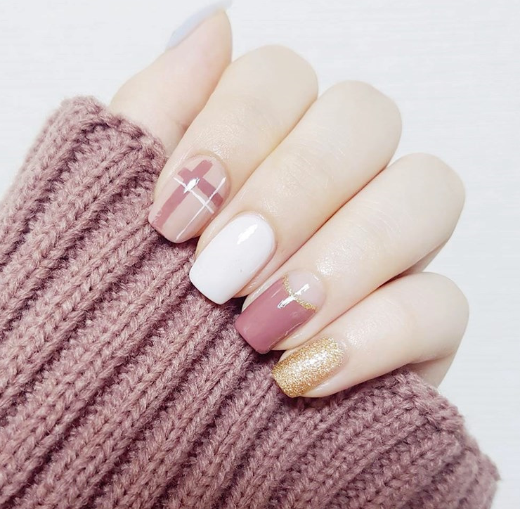 指甲甲片 带钻美甲片成品可拆卸手指贴片果冻胶防水甲贴 渐变粉紫