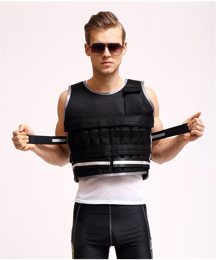 负重背心马甲可调节钢板隐形可调节铅块沙袋衣服跑步健身运动装备1-30