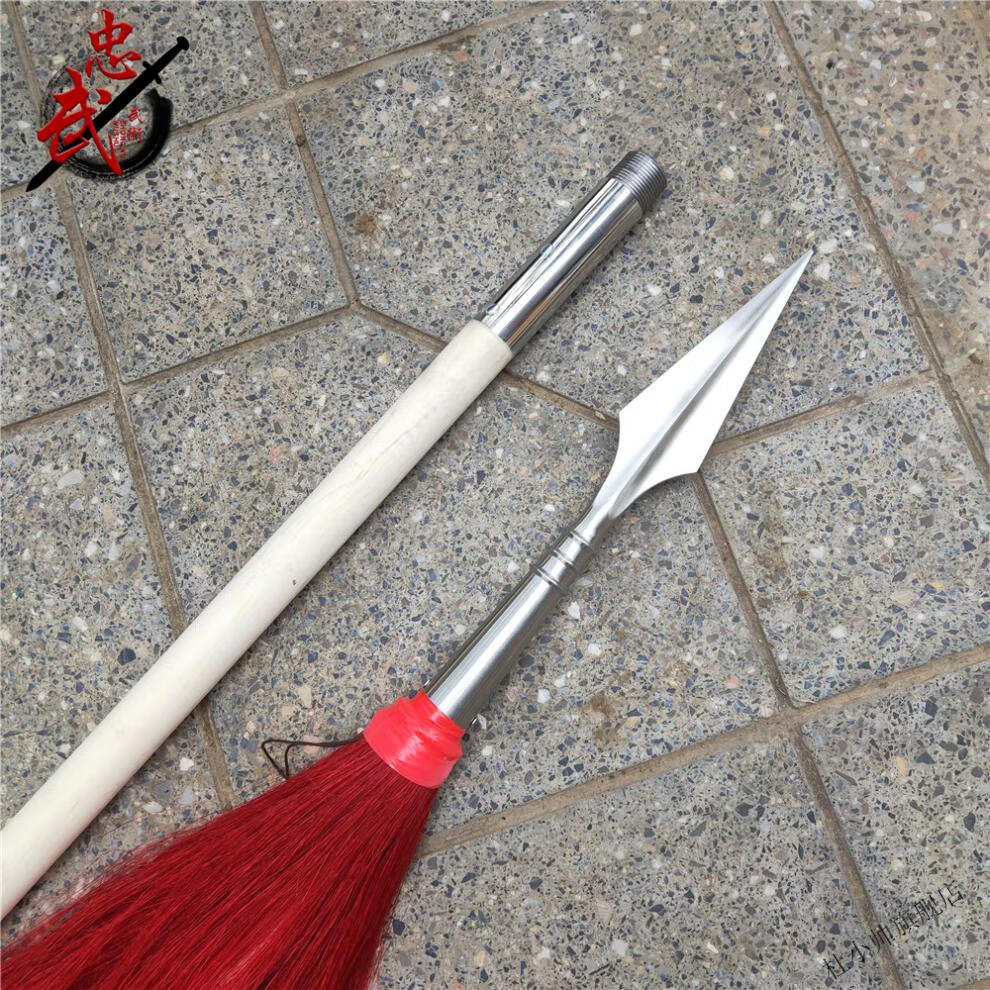 白蜡杆红缨枪霸王枪武术枪赵子龙长i枪不锈钢红樱枪头长矛太极大枪
