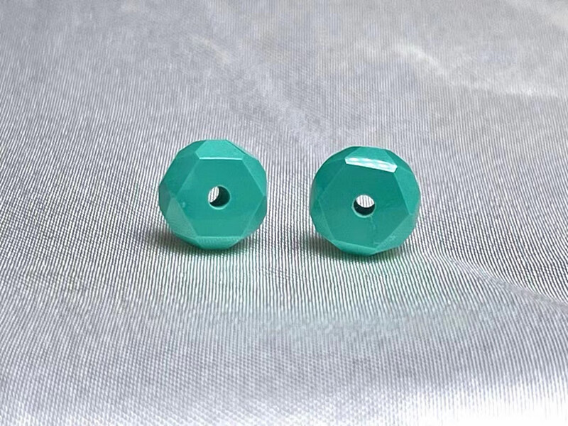 硕熙原矿高瓷绿松石无相珠飞碟隔片隔珠鼓珠老型面包圈佛珠手串配饰