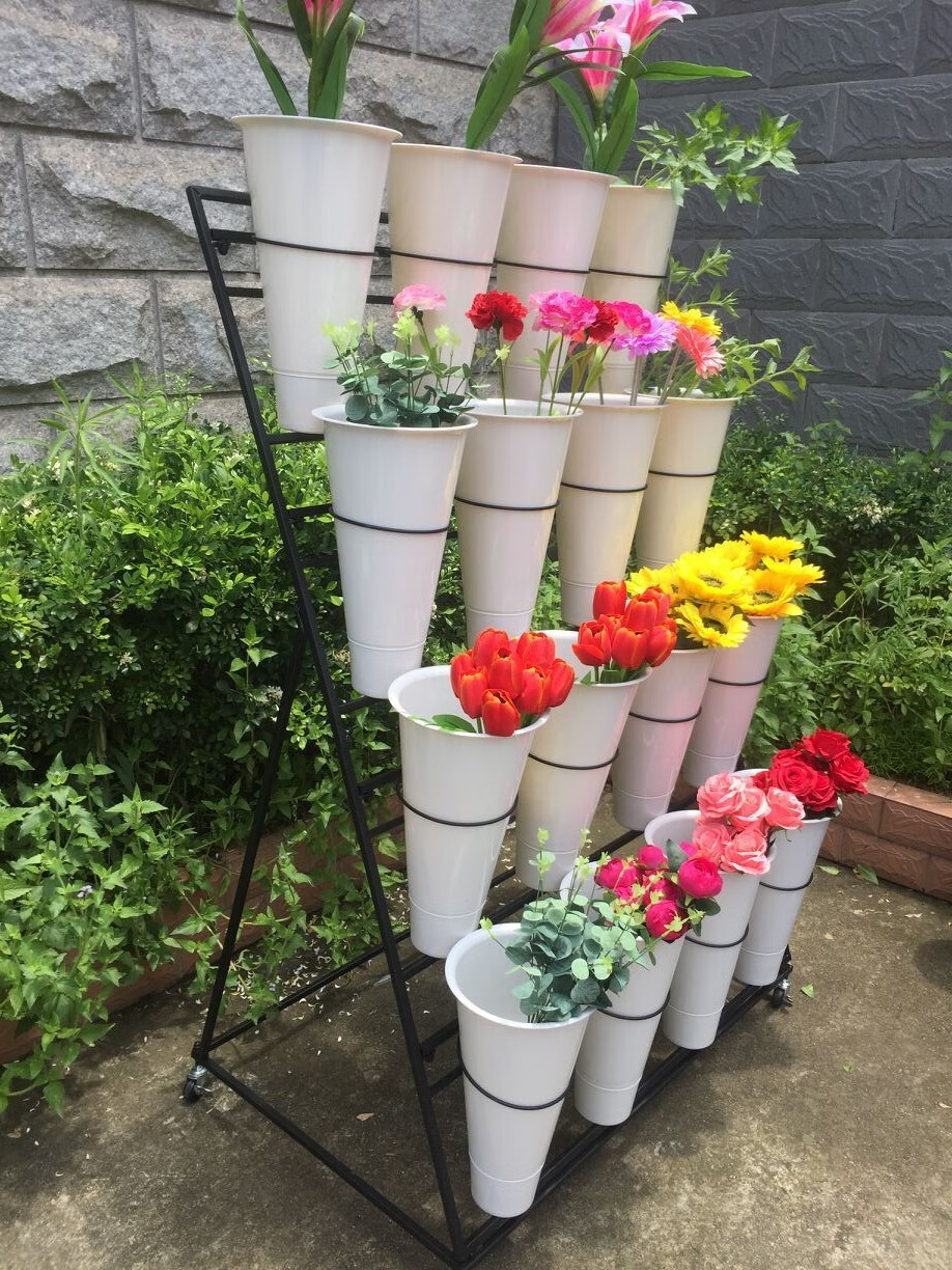 大号花店多层花架花店货架铁艺花架鲜花货架花店花桶展示架匠夺天工