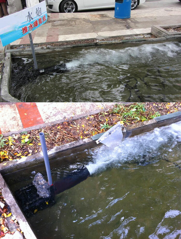 大型鱼塘鱼池推水造浪泵大功率增氧机充氧机潜水泵曝气机涌浪水炮250w