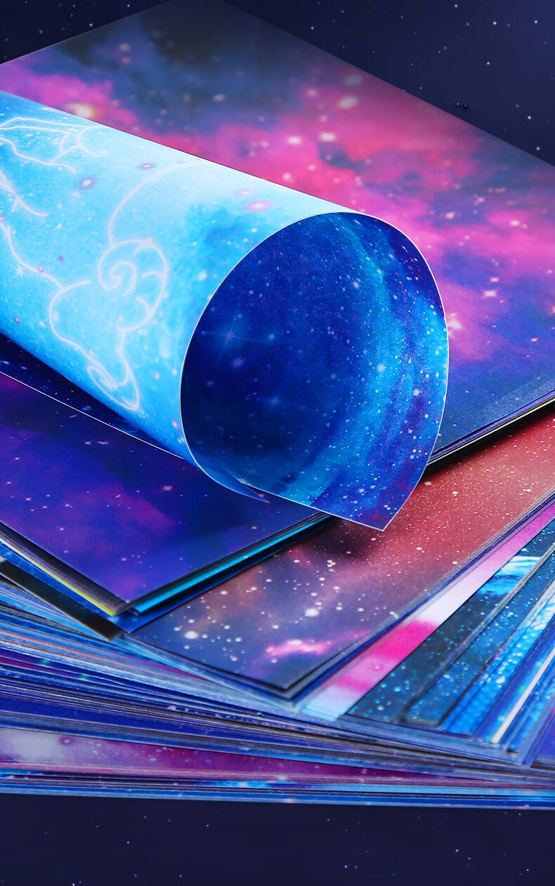 十二星座千纸鹤双面双色星空闪光折纸彩纸卡纸大号彩色厚手工正方形