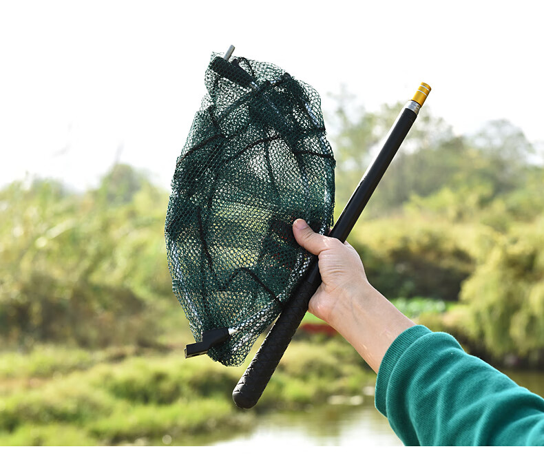 小抄网杆超短鲫鱼超轻小号便携折叠捞鱼网网兜钓鱼抄网竿格悦短节抄网