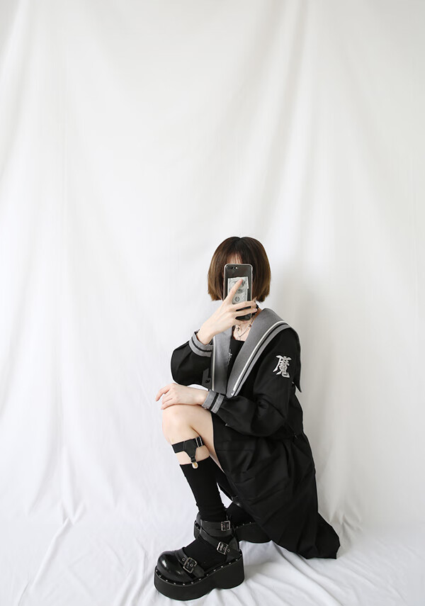 松糕鞋包头凉鞋女日系原宿jk制服暗黑哥特风罗马20夏新款学生萝莉ljf1