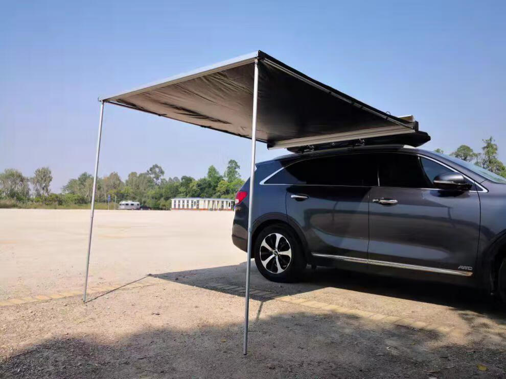 铝合金外壳车边帐篷天幕汽车侧边遮阳棚户外自驾游防晒涂黑布 2x3黑铝