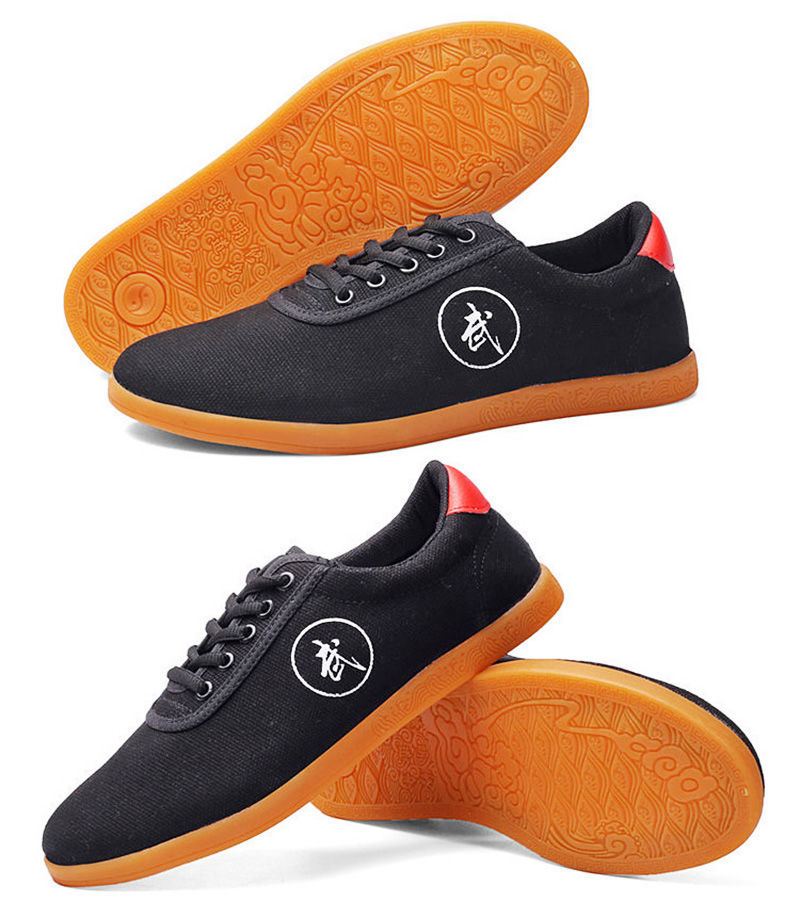 htqhnr四季太极鞋女绣花帆布耐磨防滑牛筋底儿童表演武术练功鞋男 武