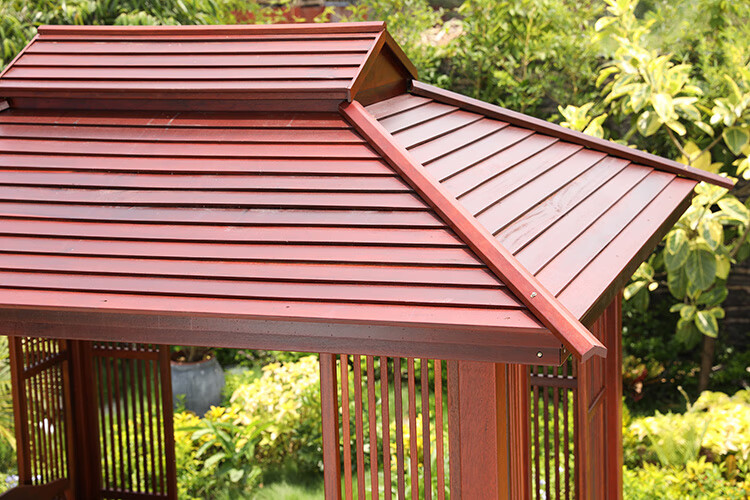 菠萝格木凉亭日式别墅庭院花园组装实木防腐木民宿农家乐休闲亭子