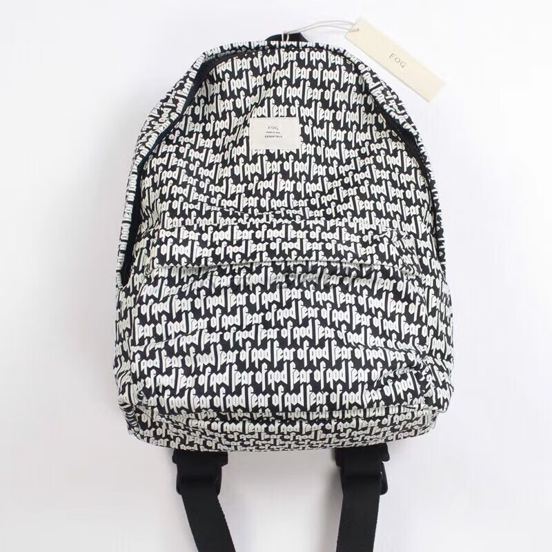 fogfearofgodprintedbackpack满印字母书包背包双肩包潮黑色其他备用