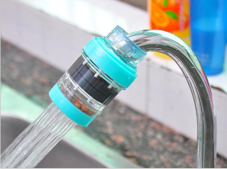 滤水器家庭厨房水龙头过滤器自来水净化器嘴 滤麦饭石磁化 麦饭石款蓝