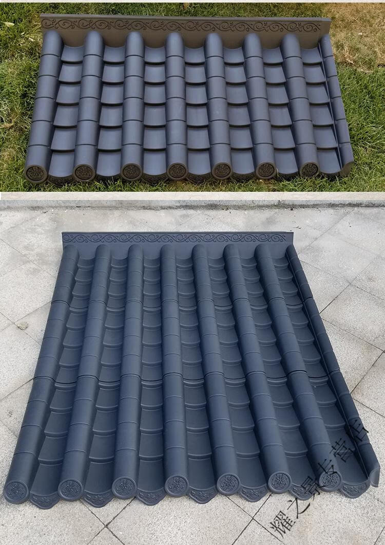 倘沭湾 房屋塑料瓦片仿古瓦一体中式屋檐装饰塑料小青瓦假门头古建