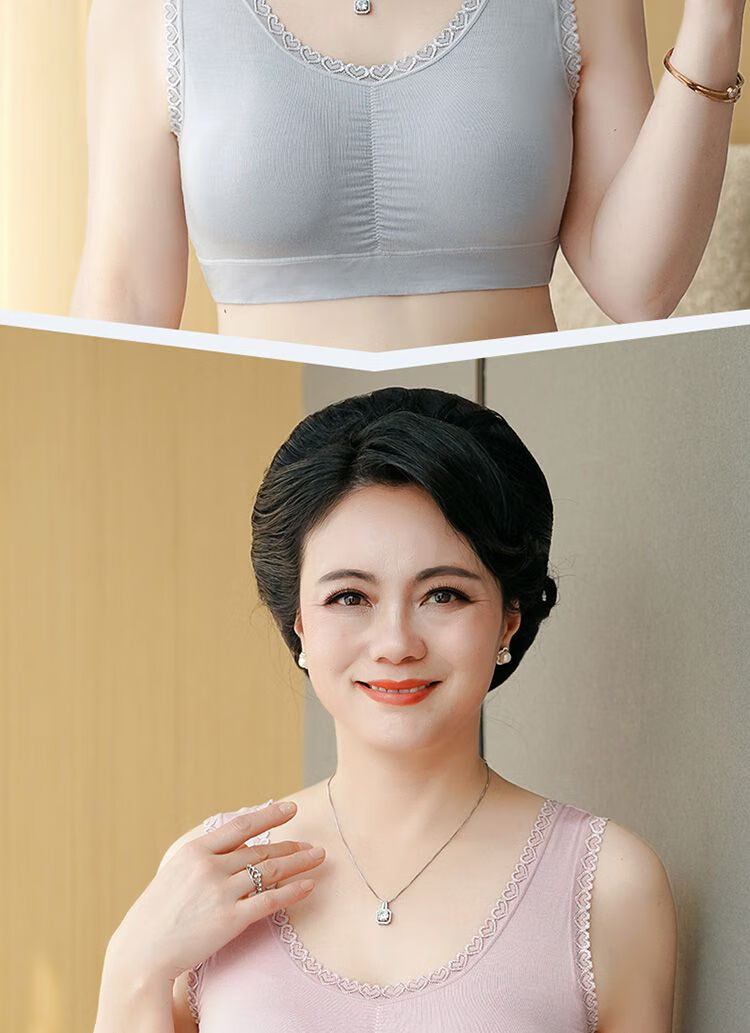 薄款文胸中老年文胸无钢圈大码全罩杯加肥加大睡眠胸罩背心妈妈内衣
