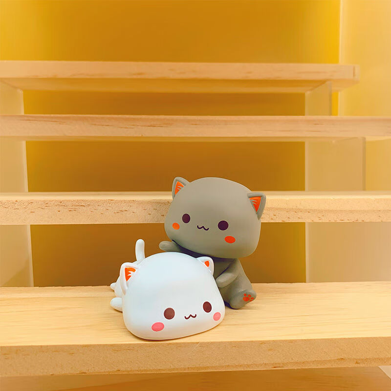 蜜桃猫2盲盒第二版让爱先行系列2代可爱猫咪潮玩摆件女生礼物摸头3m