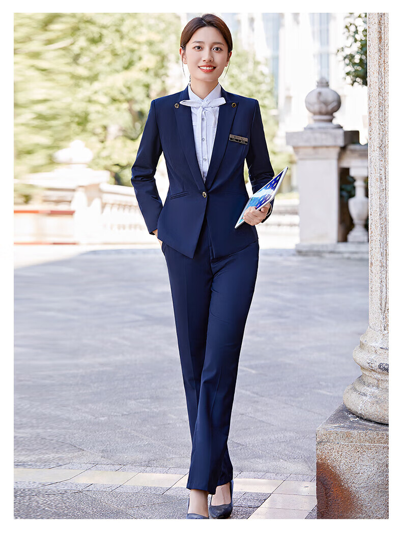 中国移动冬季工作服新款营业厅女职业装西服套装外套裤子衬衫工装制服