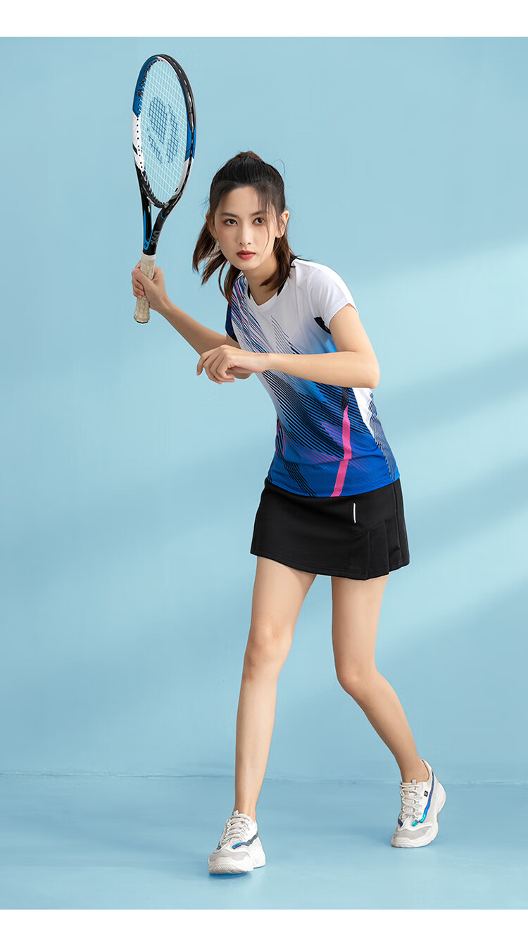 狄麟羽毛球服套装女速干衣跑步服透气短袖短裙网球排球运动服青少年