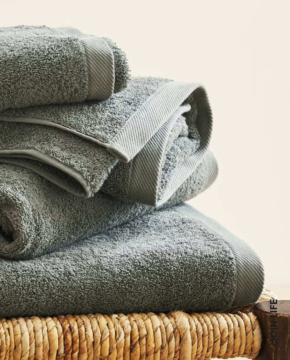 zarahome浴巾zarahomejoinlife系列浴室洗澡洗脸毛巾浴巾44506墨绿色