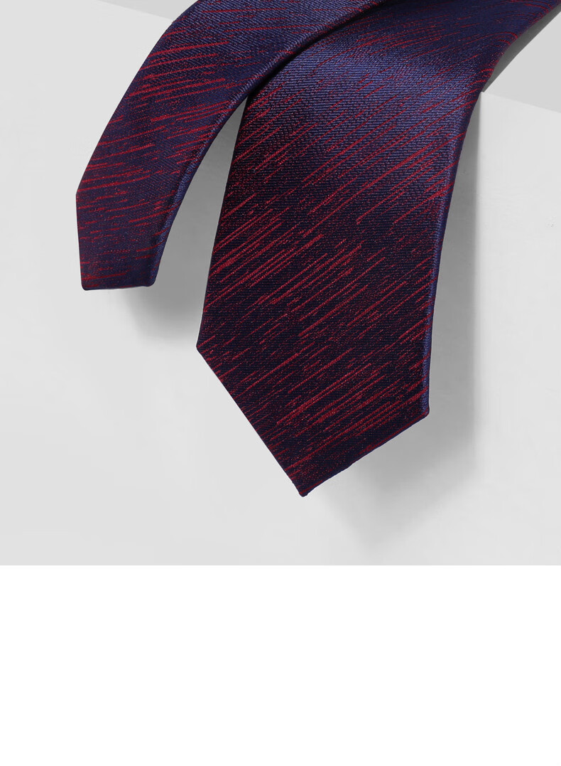 品牌蓝紫色渐变条纹领带男士结婚正装商务7cm休闲个性拉链领带男潮 蓝