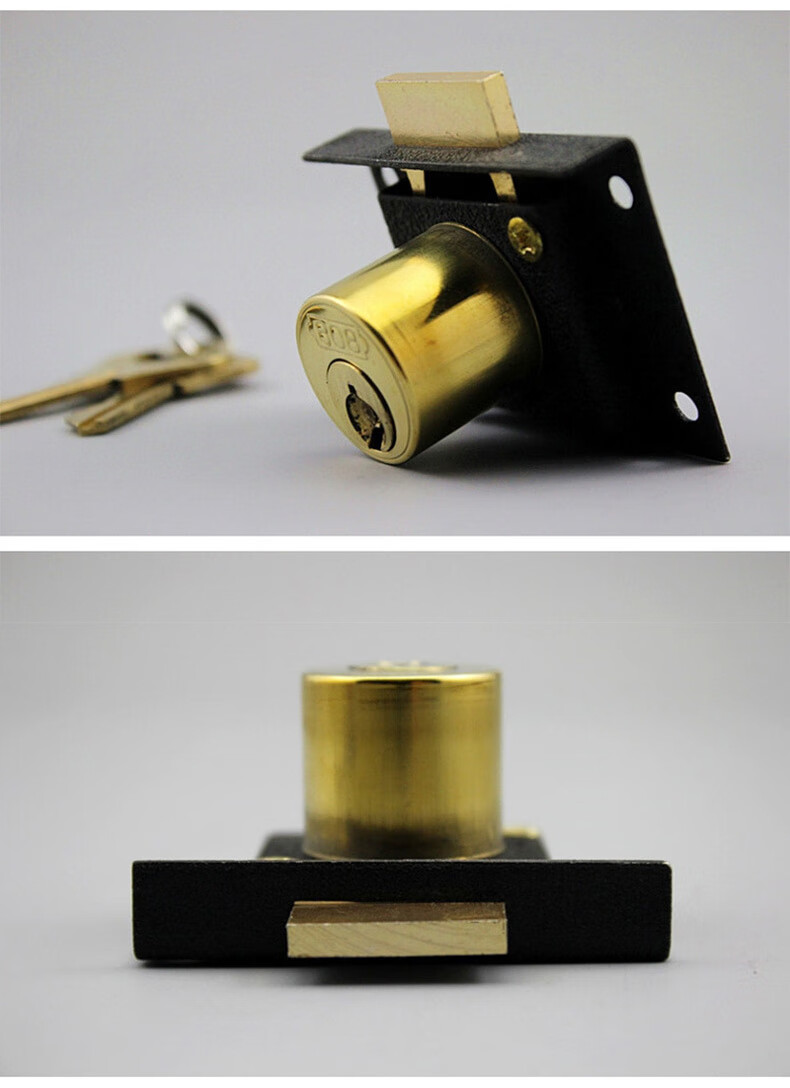 老式办公桌抽屉锁文件柜锁家具锁衣柜柜门锁加长柜台床头柜锁小芯