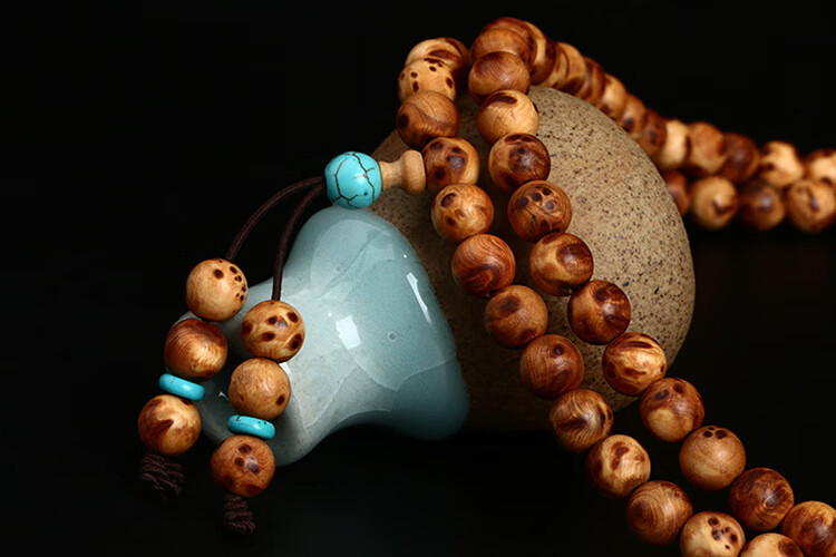 疤雀眼陈化料老料佛珠手链念珠文玩木手链男太行山崖柏留疤8mmx108颗